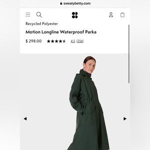 Sweaty Betty NWT XL Motion longline parka in trek green